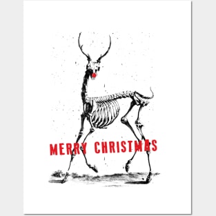 Merry Xmas Skeleton Posters and Art